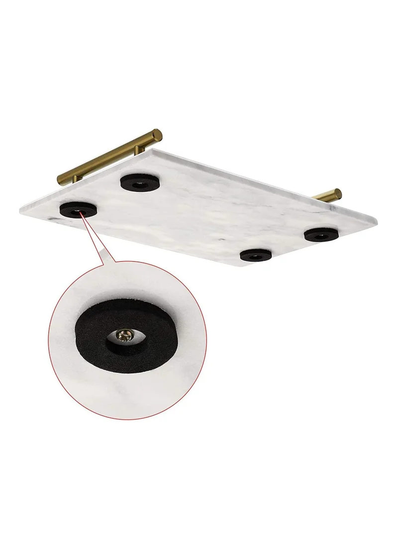 1Chase Marble Trinket Vanity Tray with Gold Handle (White) 30x20 cm