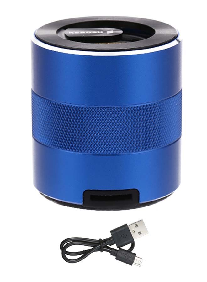 NIBEMINENT Mini Wireless Bluetooth Speaker With USB Cable Blue/Black - Image 1