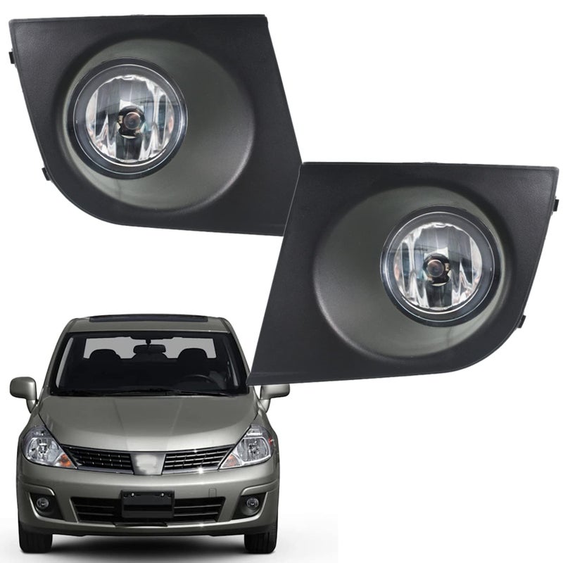SEBLAFF 2Pack Fog Light Assembly with Bulbs Harness Switch Kit Replacement for Versa 20072011 Passenger and Driver Side