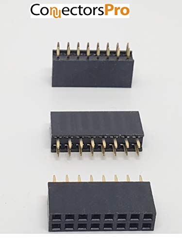 Connectors Pro 25-Pack 16P 2.54mm 0.1" Pitch PCB Female Pin Headers 2x8 Dual Rows 16 Pins Female Sockets to Male Straight PCB DIP, Double Rows PC Board Through-Board Strip (2x8-16P-25PK) - Image 3
