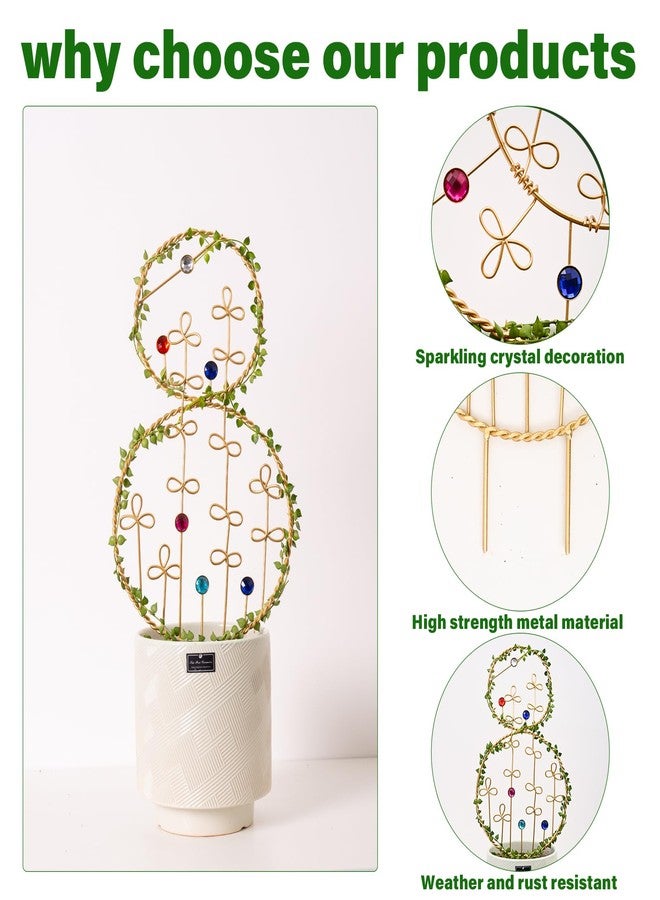 GOOOXIM 2PCS Hoya Trellis Plant Support Indoor Metal Frame Unique Trellis for Climbing Plants Potted Hoya Pots Small Houseplant Vine Support for Plant Lovers Home Decor - Image 4