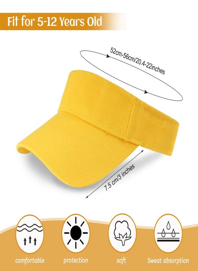 Ultrafun 9Pack Kids Sun Visor Hat UV Protection Sports Tennis Beach Summer Visor Hats for Boys Girls Aged 5 to 12 Years, 9pack-white, One Size - Image 2