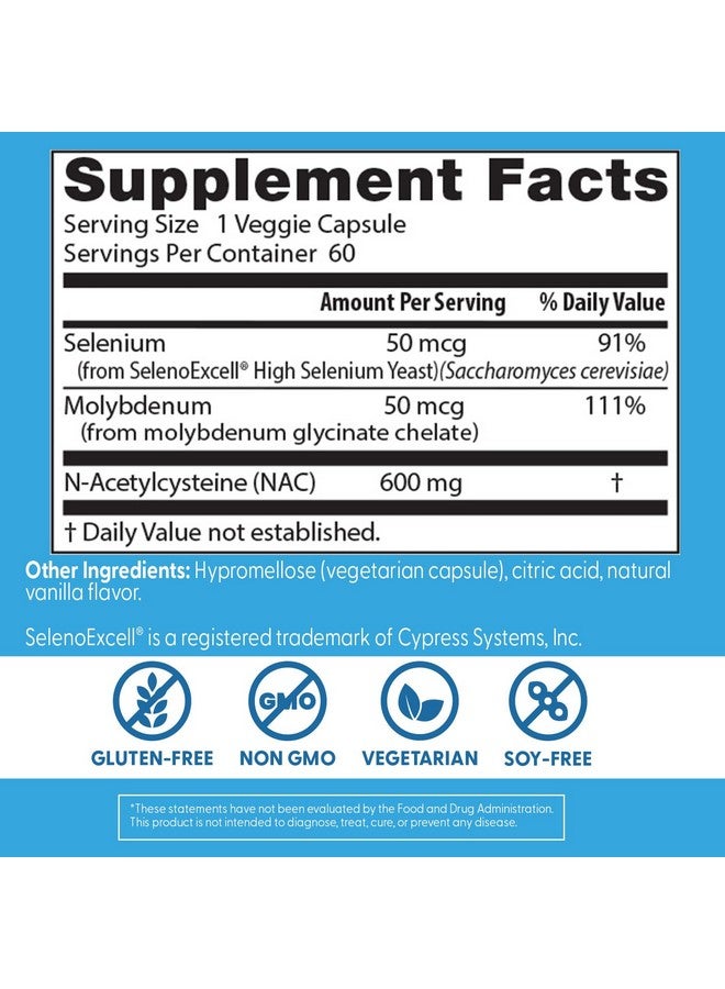 Doctor's Best Doctors Best NAC Detox Regulators, Supports Cellular Health & Liver Function, Non-GMO, Gluten Free, Soy Free, Vegetarian 60 Veggie Caps - Image 1