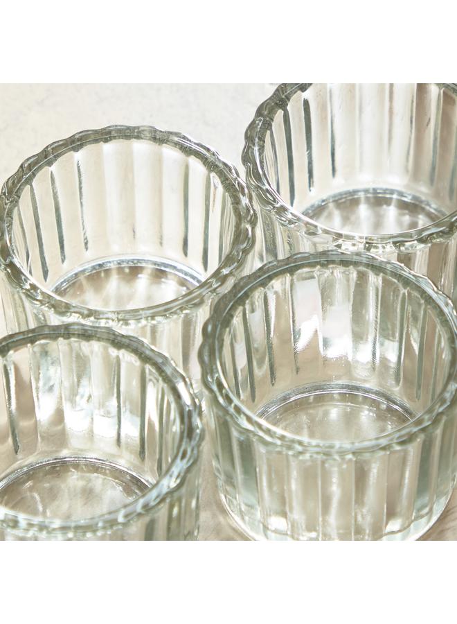 تريا طقم حامل شموع صغيرة شفاف مكون من 4 قطع مقاس 5.5×4 سم - Image 4