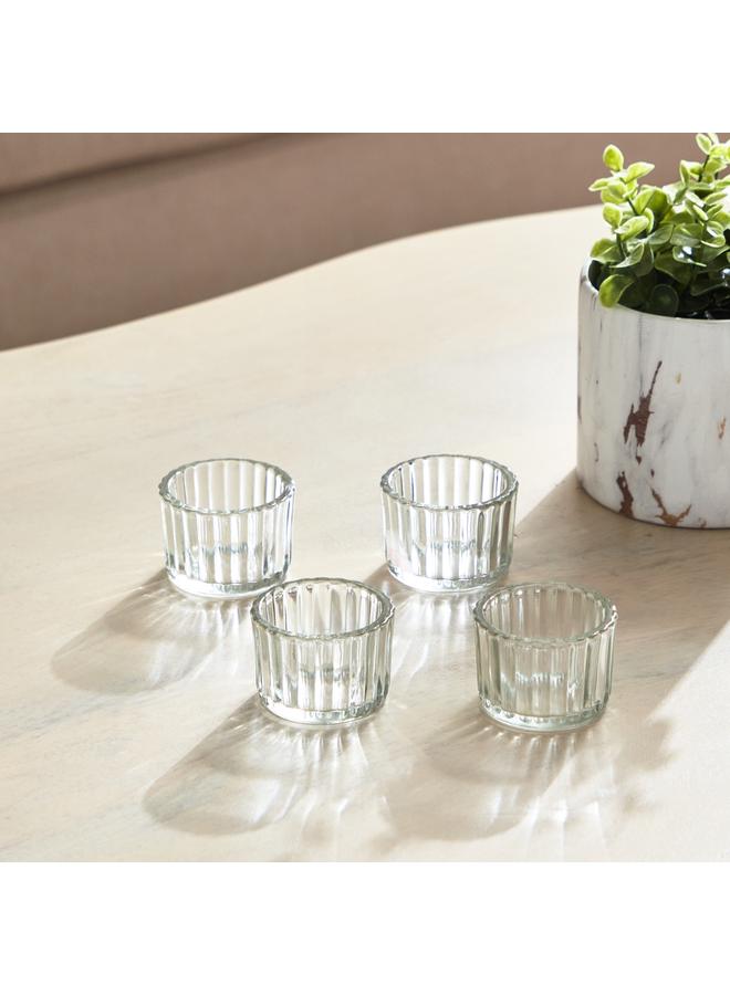 تريا طقم حامل شموع صغيرة شفاف مكون من 4 قطع مقاس 5.5×4 سم - Image 2