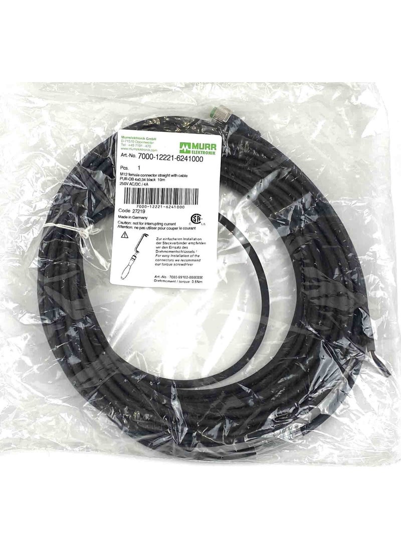 Murr - 7000-12221-6241000 Sensor Actuator Cable, Female Connector, M12 4 Pin, - Image 1