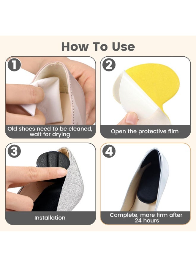 NAKODU Back of Heel Cushion Pads, 8Pcs Mesh Adhesive Heel Grips Inserts for Boots, Loose Shoes Too Big, Reusable Heel Guards Liners for Women Men, Anti Blister Shoe Liners Heel Protectors - Image 4
