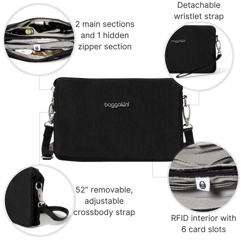 Baggallini Womens The Only Mini Bag, Black, One Size US - Image 2