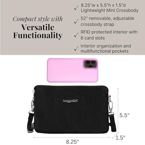Baggallini The Only Mini Bag - 8.25"x 5.5" Lightweight Small Wristlet Crossbody Bag - Image 4