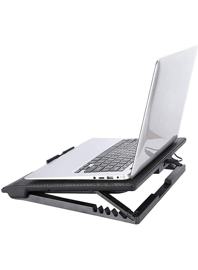 Laptop Cooling Pad Stand – Dual USB Ports, LED Light, Supports 9"-17" Laptops - Image 2