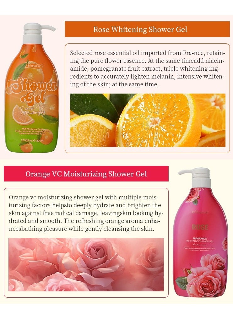 Kormesic Orange VC Body Wash 800ml - Brightening & Refreshing  - Image 2