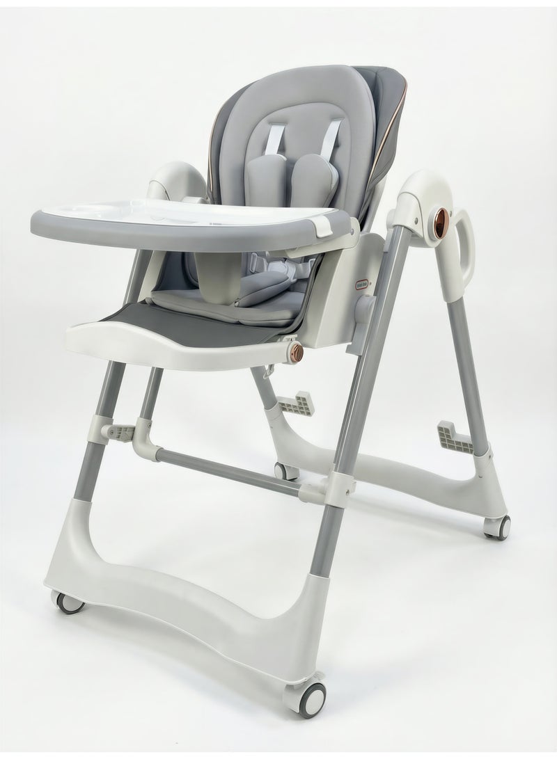 كرسي طعام أطفال 3 في 1 فاخر متعدد الوظائف مع خاصية تعديل الارتفاع والميلار والعجلات - مثالي لتغذية الأطفال والراحة واللعب