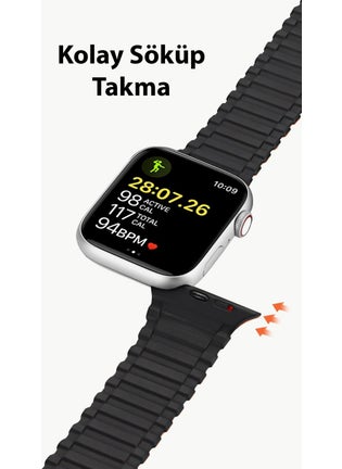 Coofbe Magnetic Silicone Band Strap For Apple Watch 38-40-41MM, Apple Watch 2-3-4-5-6-7-8 and Se  - Image 5