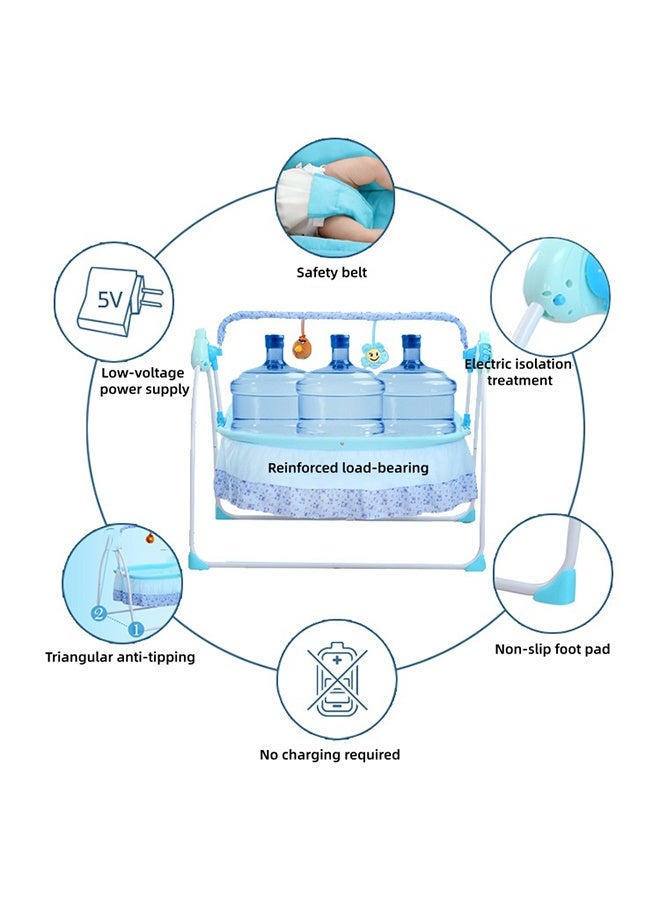 Intelligent Cradle Bed, Crib, Baby Cradle Bed, Foldable Baby Cradle, Baby Rocking Chair, Bluetooth And Remote Control, Included Mosquito Net Pillow Mattress, Timed And Adjustable Swing(Pink) - Image 3