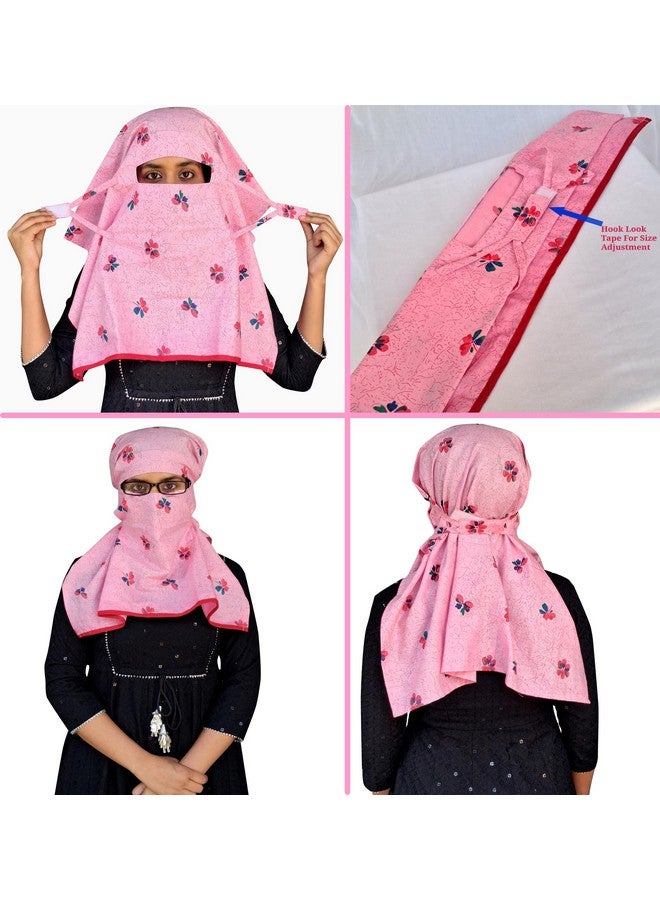 Switchon Cotton Export quality scarf mask Women Hijab for 12 yrs. and above,2 piece (Red_Green) - Image 4