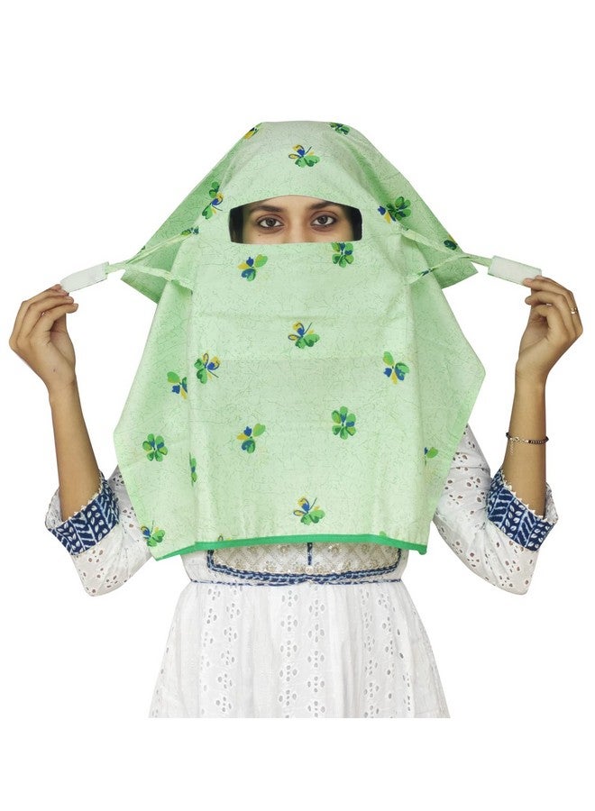 Switchon Cotton Export quality scarf mask Women Hijab for 12 yrs. and above,2 piece (Red_Green) - Image 2