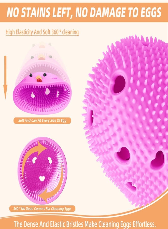 TULOBI Silicone Egg Brush Cleaner, Egg Washer for Fresh Eggs, Egg Cleaner for Fresh Eggs, Egg Scrubber for Fresh Eggs, Reusable Cleaning Tools for Egg Washer (Pink) - Image 4