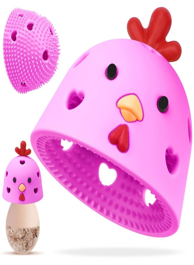 TULOBI Silicone Egg Brush Cleaner, Egg Washer for Fresh Eggs, Egg Cleaner for Fresh Eggs, Egg Scrubber for Fresh Eggs, Reusable Cleaning Tools for Egg Washer (Pink) - Image 1
