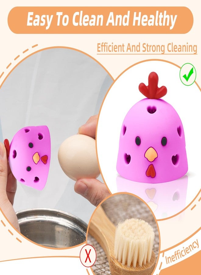 TULOBI Silicone Egg Brush Cleaner, Egg Washer for Fresh Eggs, Egg Cleaner for Fresh Eggs, Egg Scrubber for Fresh Eggs, Reusable Cleaning Tools for Egg Washer (Pink) - Image 3