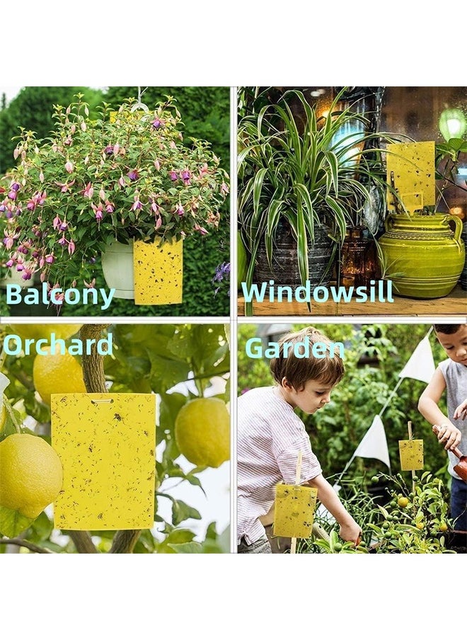 Lemon - 10Pcs Yellow Double-sided Sticky Traps For Bug, Fly Trap, Insect Trap, Catch Multiple Flying Insects With Natural Mold Control Sticker, Perfect For Gardening 25cmx20cm - Image 1