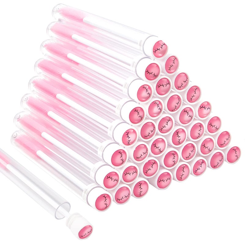 TUZAZO طقم أنابيب ماسكارا TUZAZO 80 قطعة 40 أنبوب فرشاة رموش فارغ ماسي 40 فرشاة ماسكارا لتطبيق الرموش أدوات مكياج (أسلوب رموش وردي) - Image 1