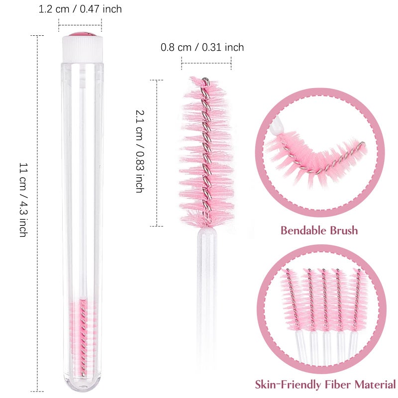 TUZAZO طقم أنابيب ماسكارا TUZAZO 80 قطعة 40 أنبوب فرشاة رموش فارغ ماسي 40 فرشاة ماسكارا لتطبيق الرموش أدوات مكياج (أسلوب رموش وردي) - Image 2
