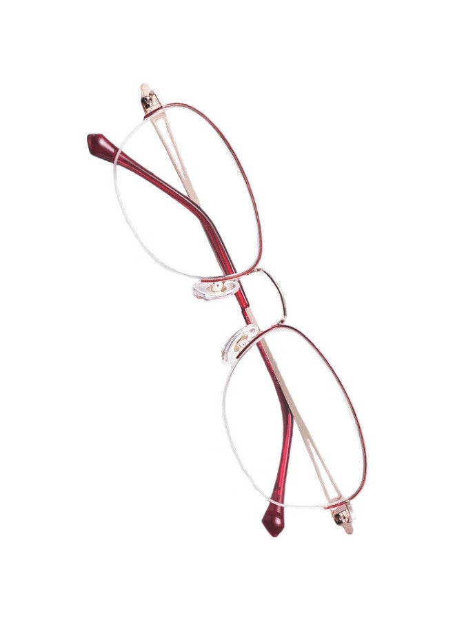 Sunset Red Reading Glasses For Women, High Definition Anti-Blue Light Fashionable Portable Glasses For Elderly Women Ax3317 Wine Red 1.5 Diopter - Image 3