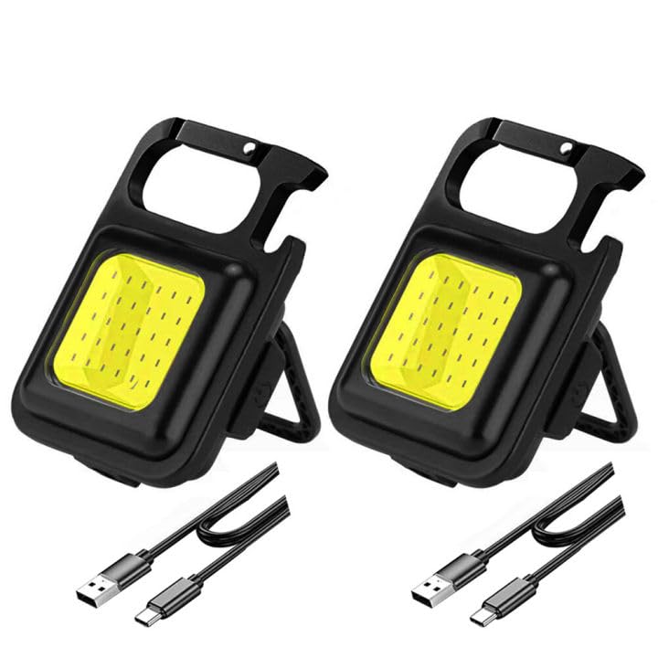 AG ENTERPRIZES Mini Keychain Flashlights 800 Lumens Bright COB Rechargeable Keychain Light Pocket Flashlight 4 Light Modes Pack of 2  - Image 1