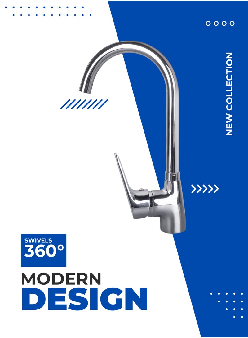 MODI Stainless Steel Kitchen Sink Mixer Faucet with 360° Swivel Spout, Hot & Cold Water Control, Modern Design for Home & Kitchen - Image 1