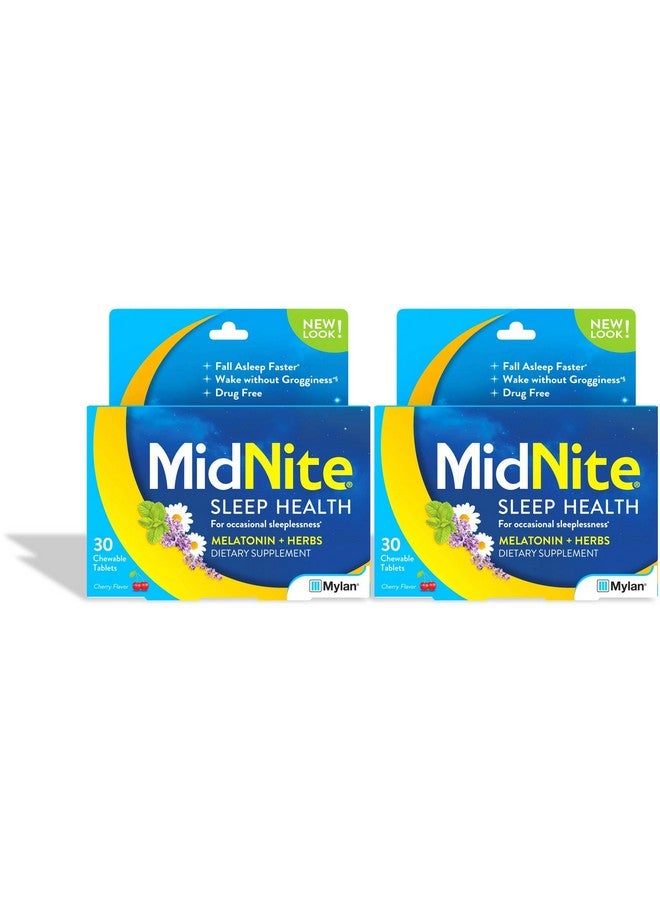 ميدنايت مكمل النوم الطبيعي MidNite، أقراص قابلة للمضغ، بنكهة الكرز، 30 قرصًا (عبوة من قطعتين) - Image 1