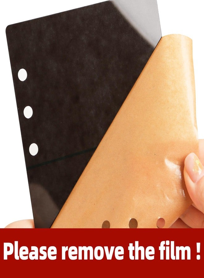أسبيور غلاف دفتر ملاحظات SBYURE A6 أسود من الأكريليك، بستة ثقوب، قابل لإعادة التعبئة، مع حلقة معدنية ذهبية دائرية، مناسب للمدرسة والاجتماعات والسفر والمكتب. - Image 2
