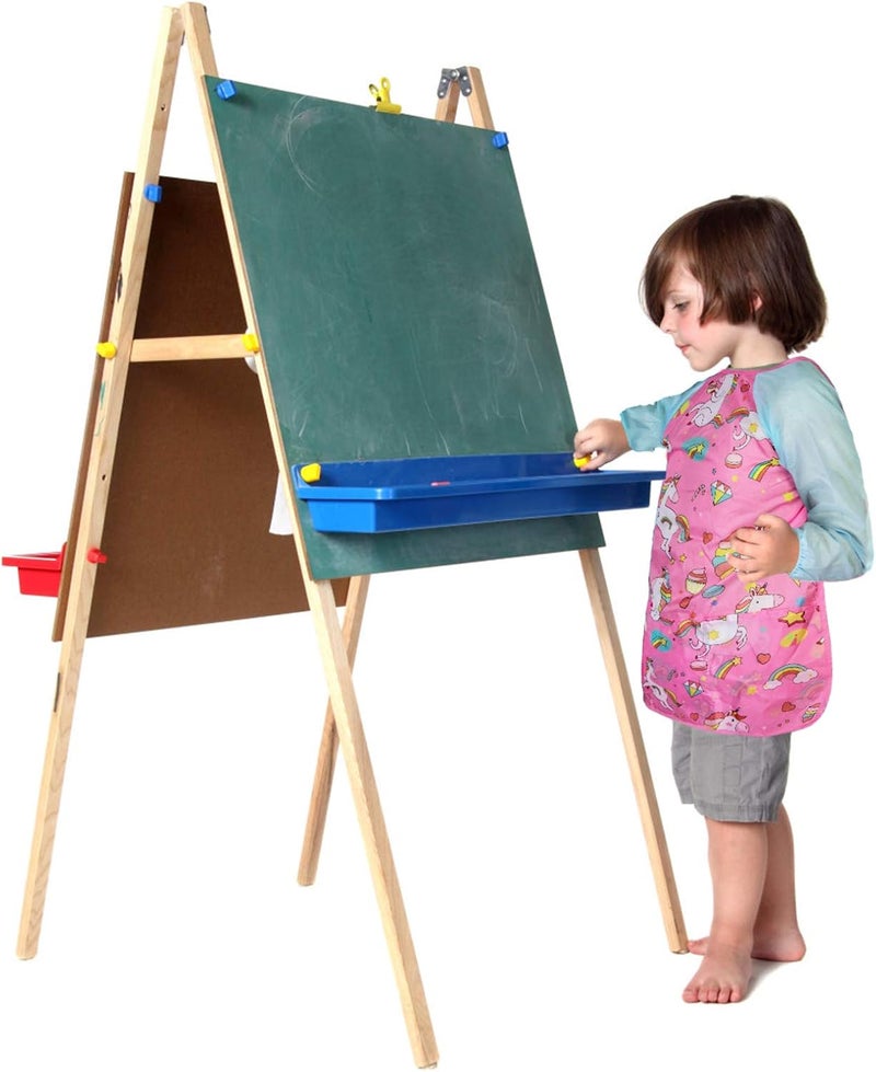 Bassion Smocks for Kids, Toddler Art Smock Artist Painting Aprons Waterproof Long Sleeve with 3 Pockets for Age 2-6 Years - Image 5