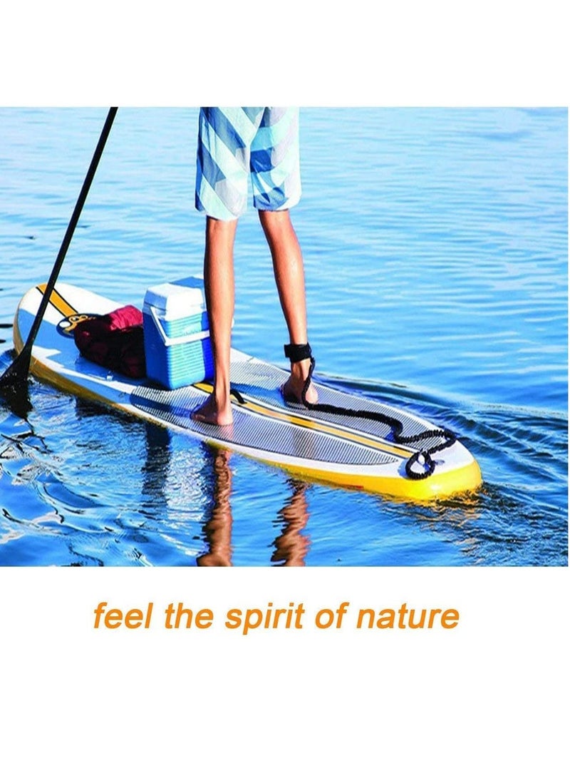 SYOSI Leash Coiled 10 Strong 7mm Cord, Comfortable Padded Neoprene Ankle Cuff Stand up Paddle Board Leash with Double Swivels Anti-rust, Flexible Surfboard Leash - Image 3