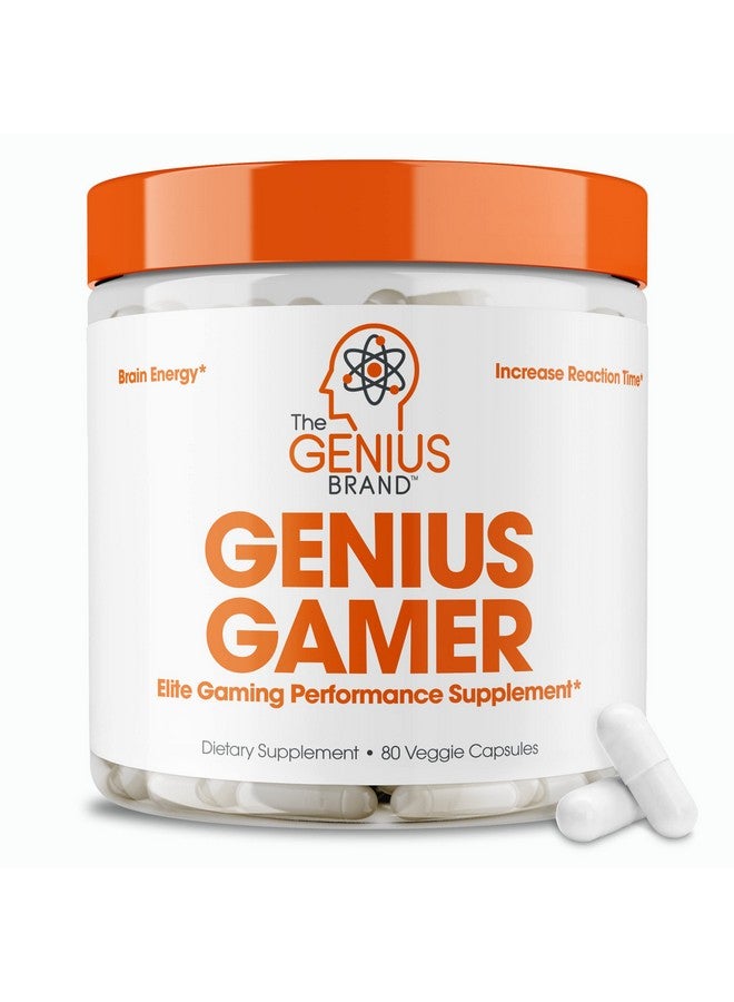 The Genius Brand Genius Gamer, Gaming Focus Supplement, 80 Pills - Elite Nootropic Performance Booster - Boost Brain & Mental Clarity, Reaction Time & Concentration - Blue Light Support with Lutemax  - Image 1