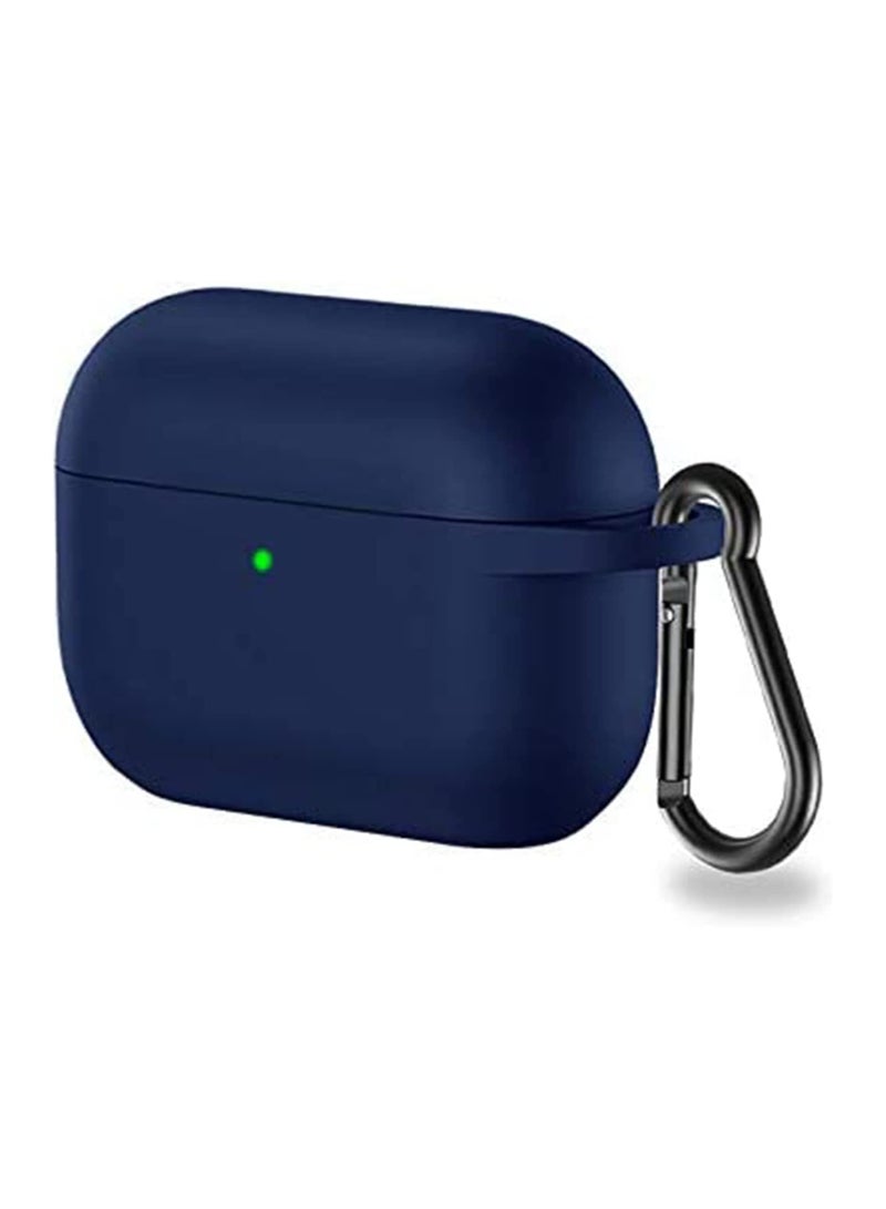 Compatible for Airpods Pro Case Cover with Keychain, Full Protective Silicone Skin Accessories for Women Men AirPods Pro 【Front LED Visible】 Navy Blue - Image 1