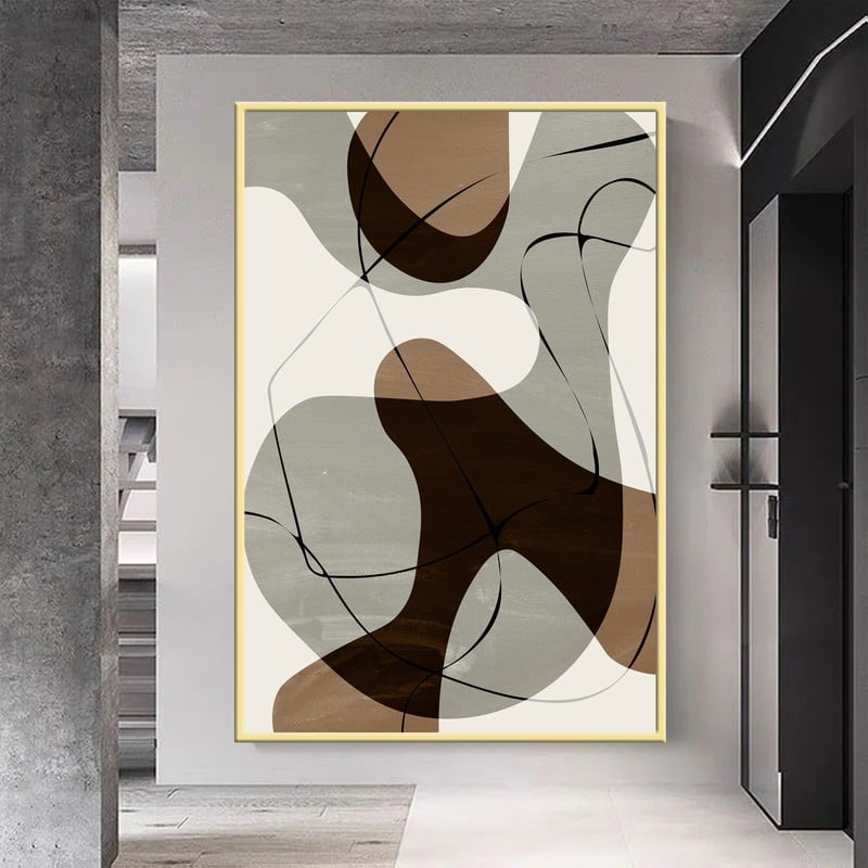 ماركتنا لوحة قماشية بتصميم الفن البوهيمي مع برواز مجوف مقاس (40×60) قطعة واحدة - Image 3