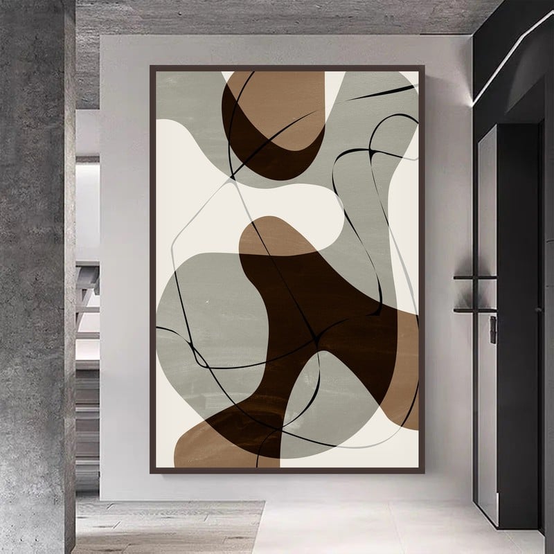 ماركتنا لوحة قماشية بتصميم الفن البوهيمي مع برواز مجوف مقاس (40×60) قطعة واحدة - Image 2