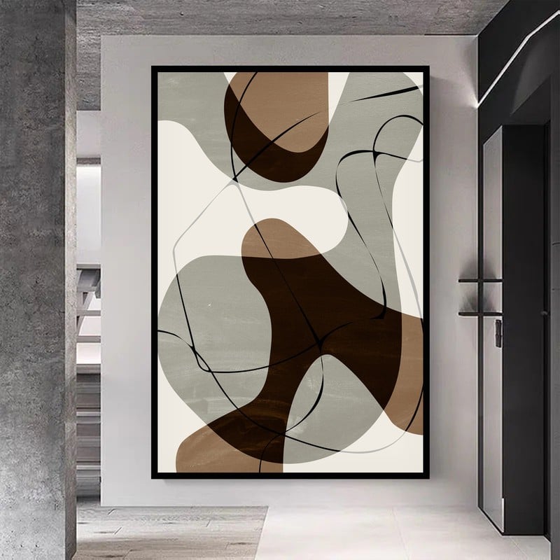 ماركتنا لوحة قماشية بتصميم الفن البوهيمي مع برواز مجوف مقاس (40×60) قطعة واحدة - Image 1