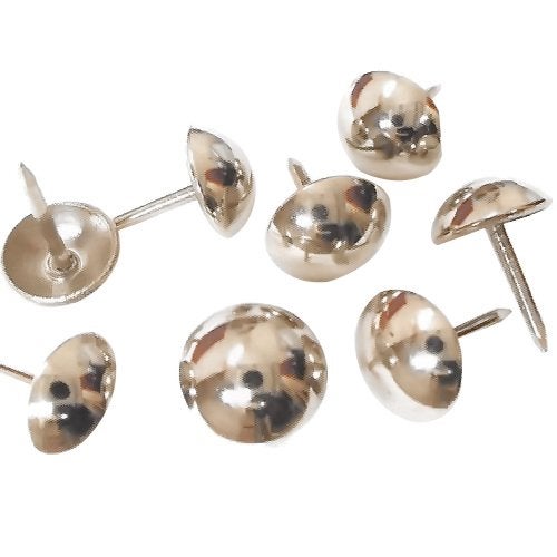 decotacks® Silver Finish Upholstery Nails, Furniture Tacks Thumb Tacks, Push Pin 7/16in - 100 Pcs/Box [Nickel/Silver Finish] DX0511 - Image 1