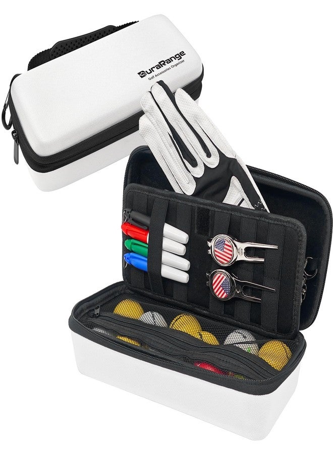 DURARANGE Golf Glove Holder Case with Glove Shaper - Portable Golf Accessories Organizer for Men & Women - Large Capacity for Balls, Tees, Markers - Ideal Gift - White - Image 1