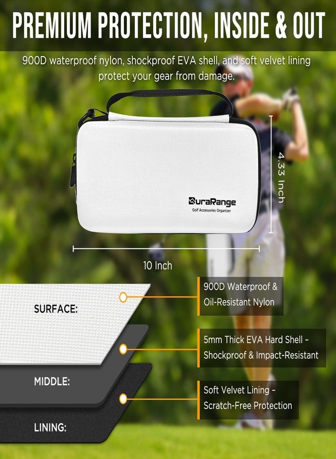 DURARANGE Golf Glove Holder Case with Glove Shaper - Portable Golf Accessories Organizer for Men & Women - Large Capacity for Balls, Tees, Markers - Ideal Gift - White - Image 2
