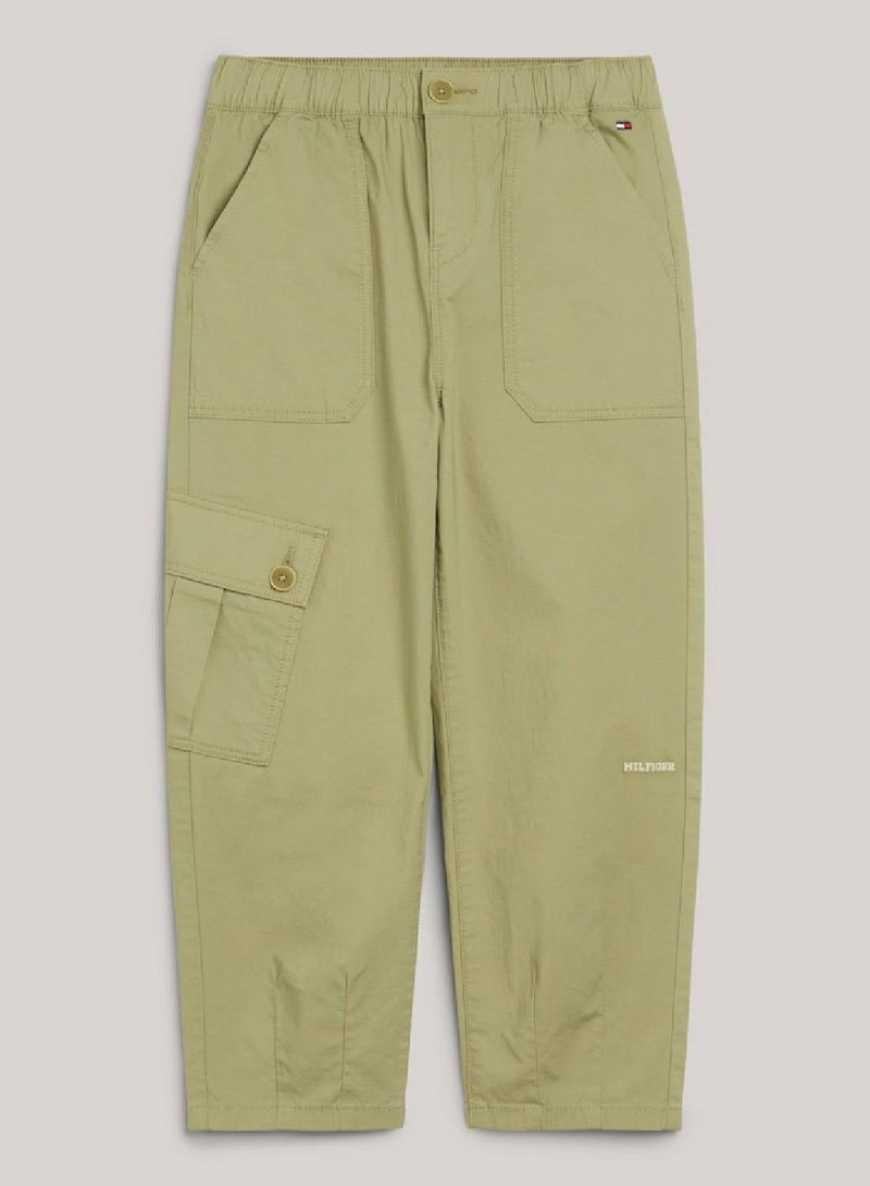 TOMMY HILFIGER Th Monogram Wide Leg Cargo Trousers - Image 3
