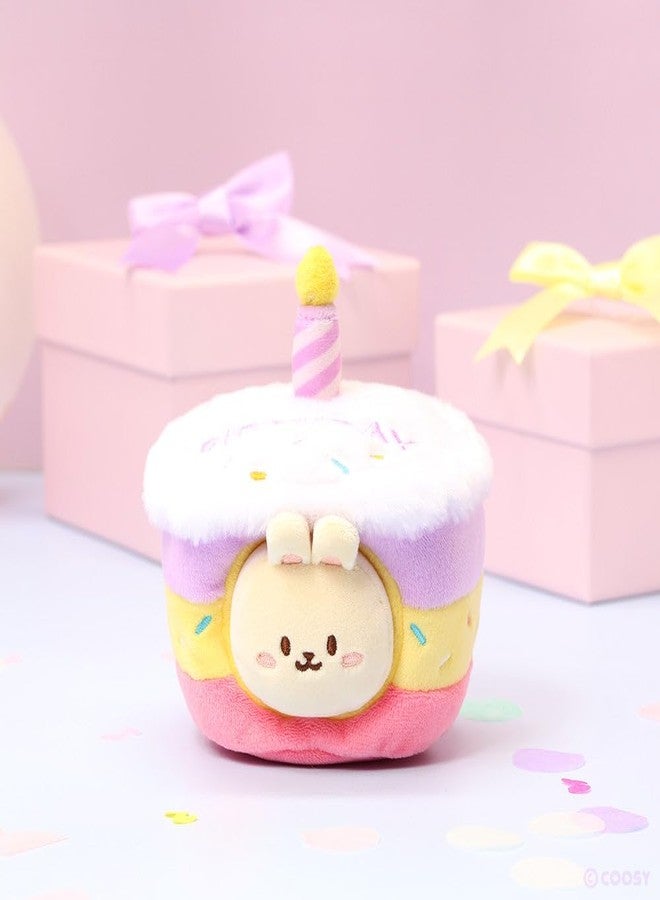 Anirollz Birthday Cake Oufitz Bunniroll Mini Plush - Soft & Cuddly Stuffed Bunny, Cute Collectible Gift for Plush Lovers, 4” Small & Adorable - Image 2