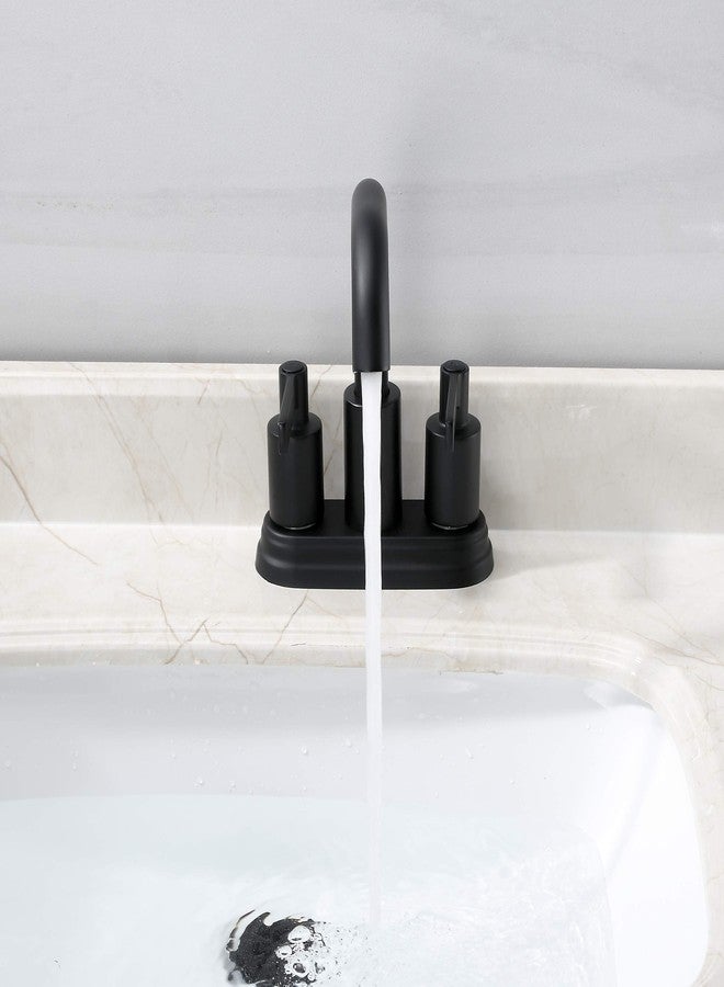 Derengge Two Handle Matte Black Bathroom Faucet with Push up Pop-up Drain,4 Inch Centerset Lavatory Faucet,F-M4501-MT - Image 3