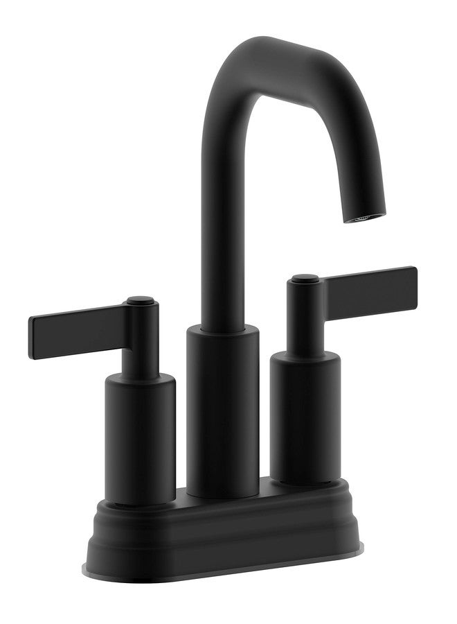 Derengge Two Handle Matte Black Bathroom Faucet with Push up Pop-up Drain,4 Inch Centerset Lavatory Faucet,F-M4501-MT - Image 1