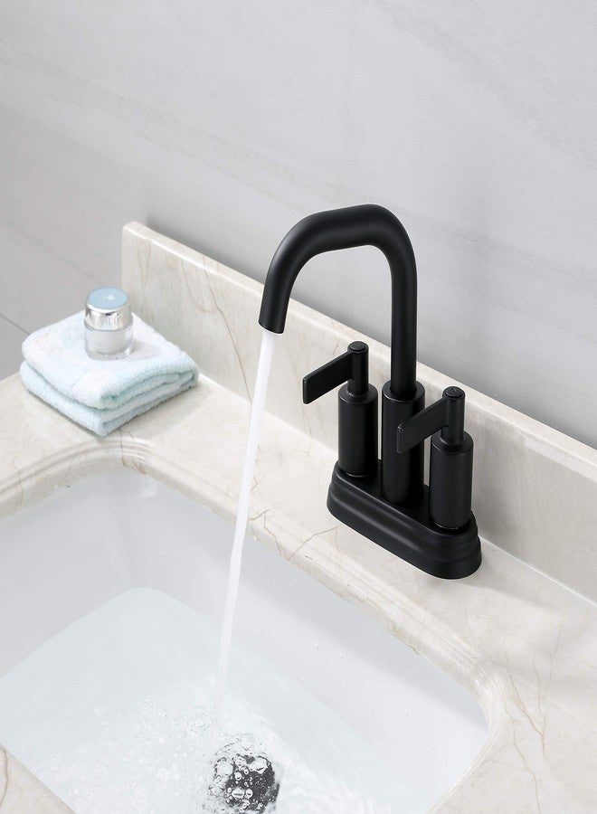 Derengge Two Handle Matte Black Bathroom Faucet with Push up Pop-up Drain,4 Inch Centerset Lavatory Faucet,F-M4501-MT - Image 4