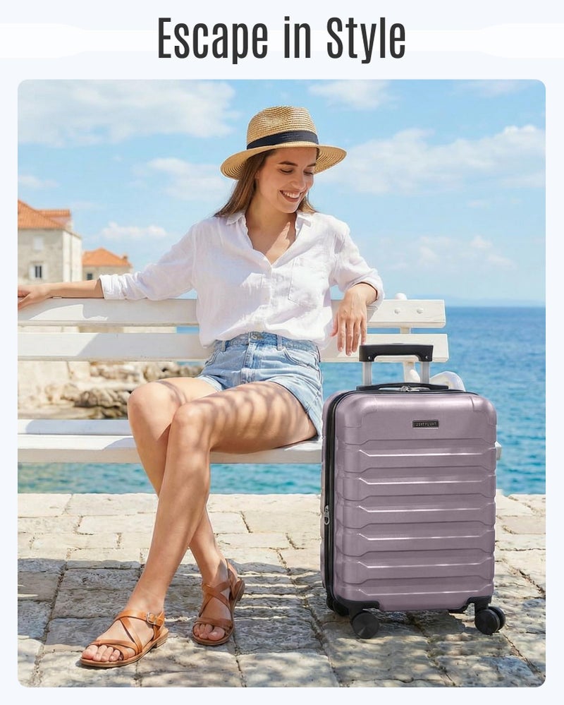 LIGHT FLIGHT Carry On Luggage 22x14x9 Airline Approved, Expandable Carry On Suitcases with Wheels, Lightweight Luggage, Durable Hard Shell 20 Inch Rolling Suit Case for Men Women Travel,Rose Purple - Image 2