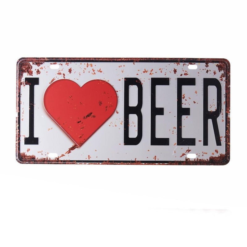 Eazywagon I Love Beer Multipurpose Metal Signs - License Wall Plate, Decorative Car Tag - Ideal for Cafe, Restaurant, Shop, Home, Hotel, Club, Office, Living Area - Image 1