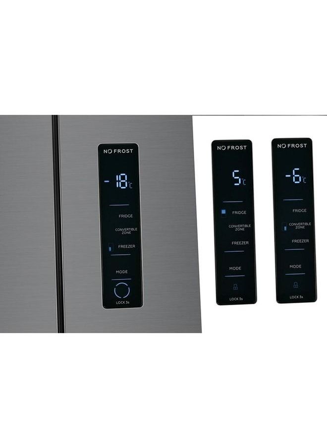 Mabe - 4-Door Side By Side Refrigerator 12.9Cu.ft, Freezer 5.2Cu.ft, 593 L, Inverter, MTB516JKRSS0 Stainless Steel - Image 1