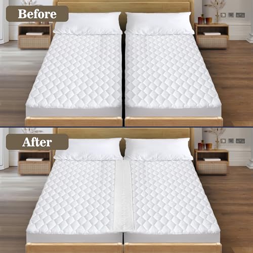 Asatdd Bed Bridge Twin Size to King Size Bed, Memory Foam Waterproof Mattress Gap Filler, Twin Size to King Size Bed Converter, 75" x 12" - Image 4